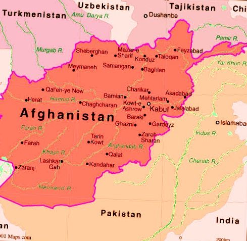 mapa afganistan